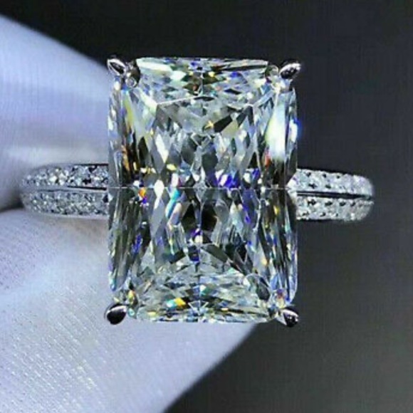 NEW Gorgeous 925 Silver Ring Wedding Engagement - Picture 5 of 11